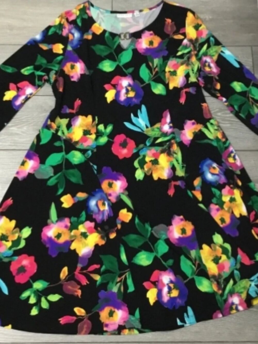 Susan Graver Floral Dress - 2x Gorgeous  Box Pat1